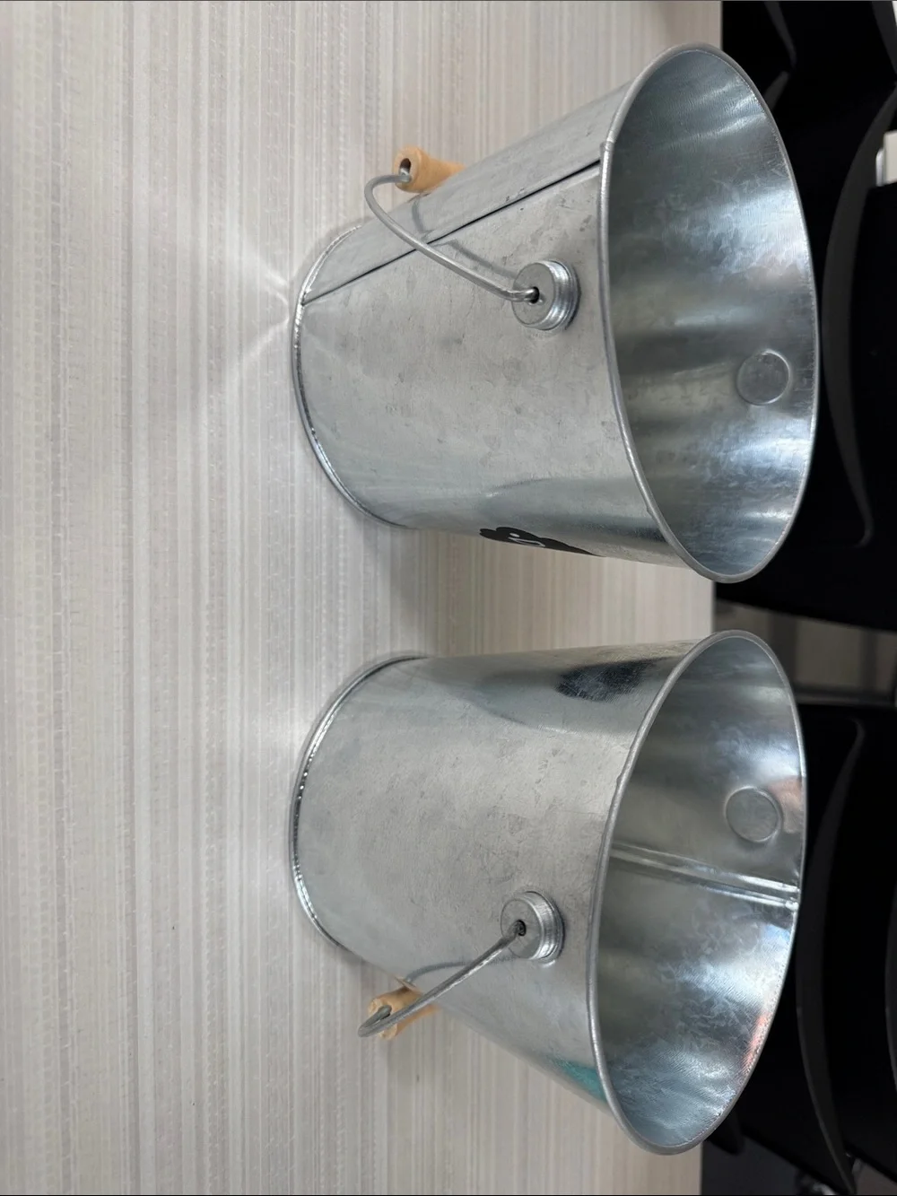 🪣 Set of 2 Galvanized Metal Buckets w/ Chalkboard Labels ✏️